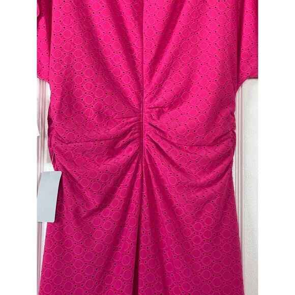 NWT London Times Mockneck Front Side Ruched Midi Dress Size 10 - Picture 9 of 13